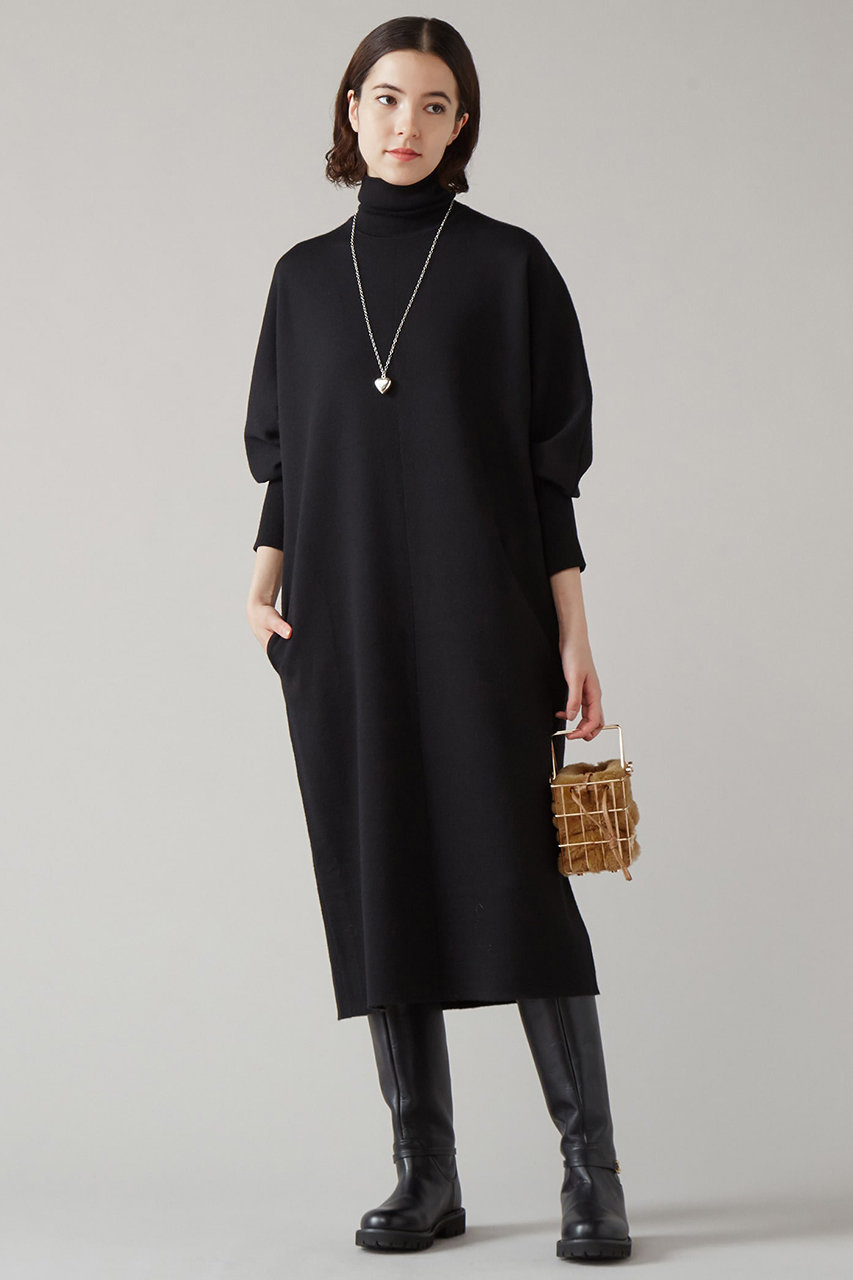 martinique ダブルフェイスニットワンピース (ブラック, F) マルティニーク ELLE SHOP martinique ダブルフェイスニットワンピース (ブラック, F) マルティニーク ELLE SHOP