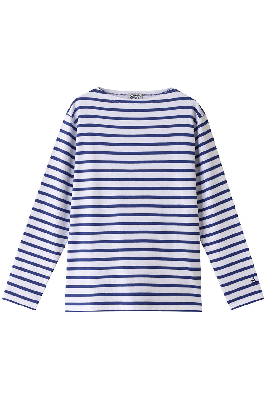 martinique Armor-lux コットンボーダーLSカットソー (ホワイト×ブルー, F) マルティニーク ELLE SHOP martinique Armor-lux コットンボーダーLSカットソー (ホワイト×ブルー, F) マルティニーク ELLE SHOP