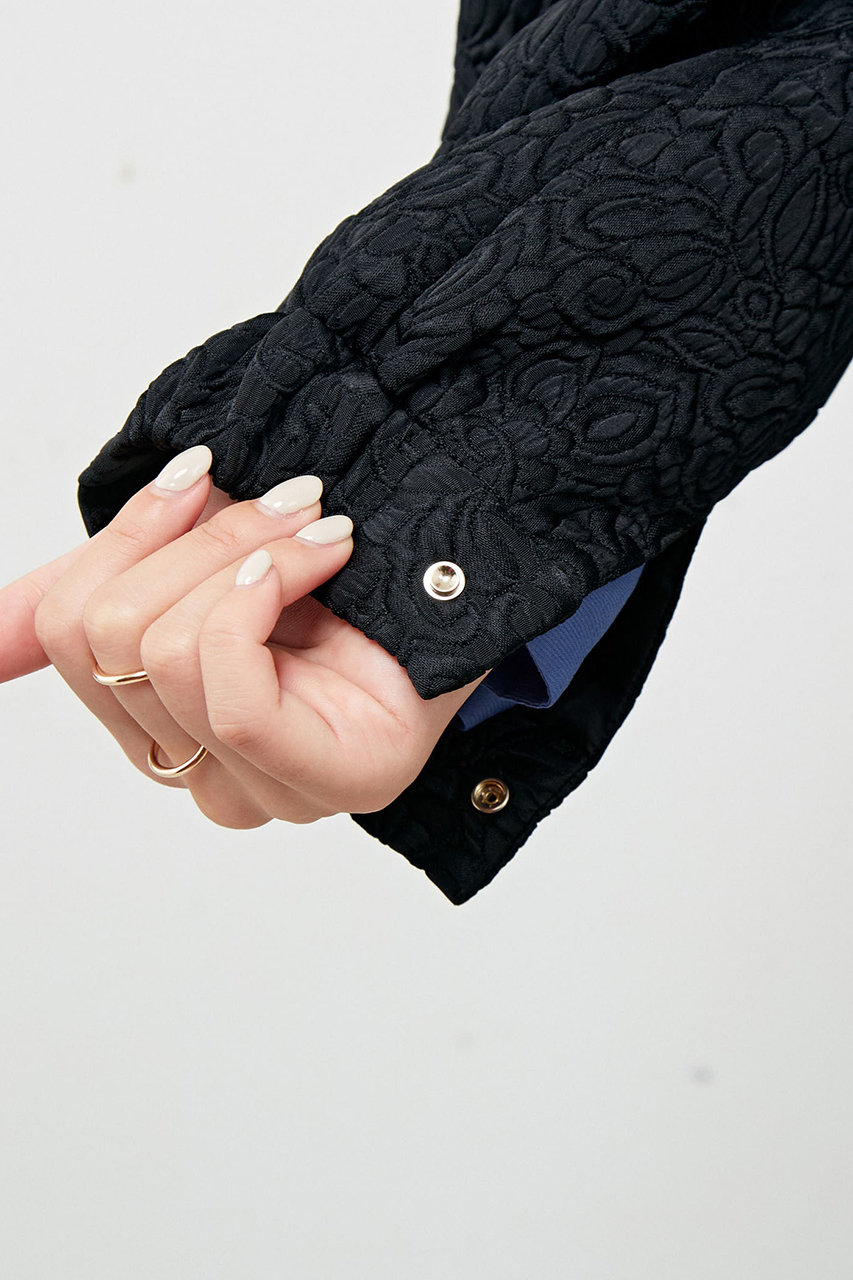 martinique(マルティニーク)｜ジャガードノーカラーブルゾン/ブラック