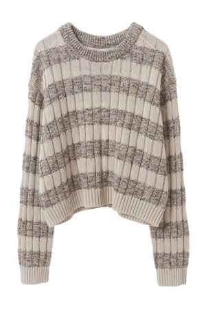 マルティニーク/martiniqueの【l’heritage martinique】ラメミックスボーダープルオーバー(110300/110301)