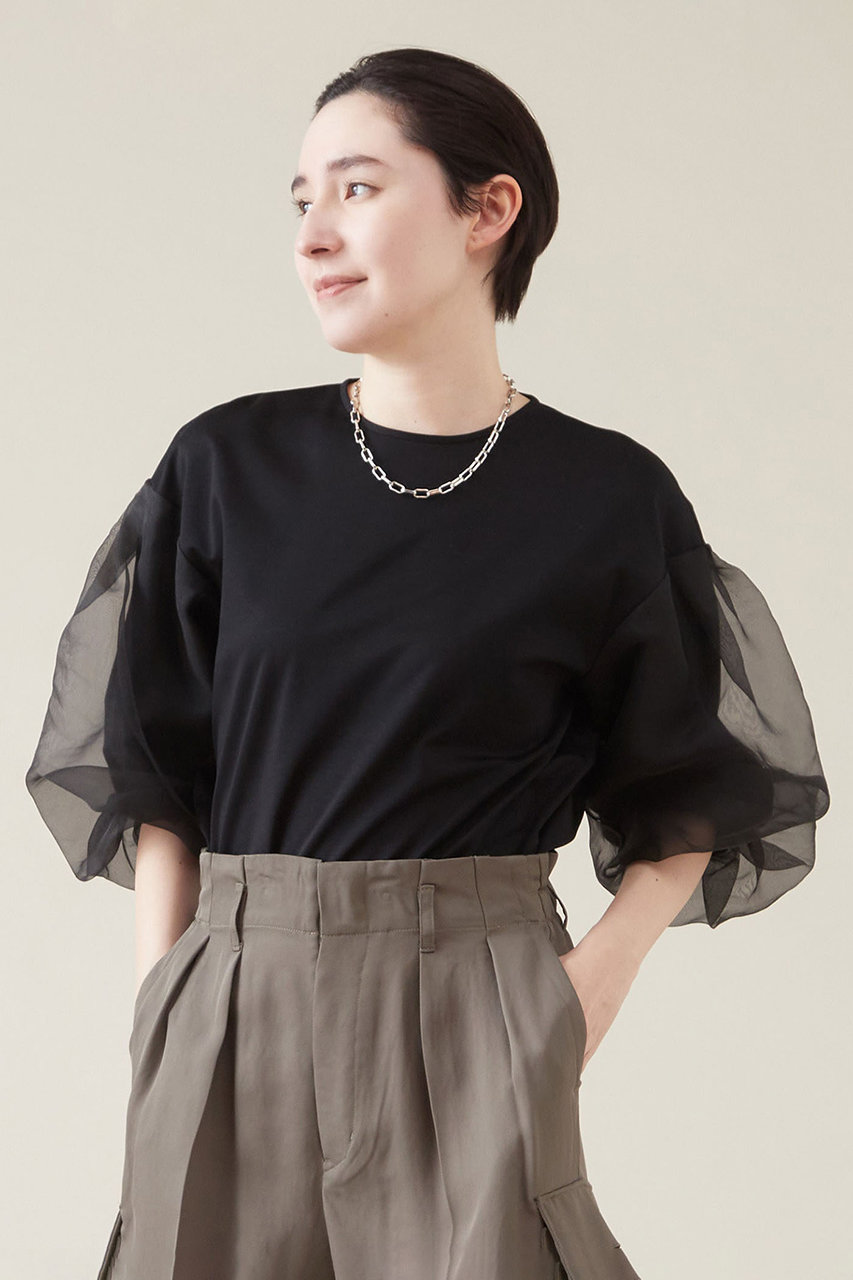 martinique ポンチ×オーガンジープルオーバー (ブラック, F) マルティニーク ELLE SHOP martinique ポンチ×オーガンジープルオーバー (ブラック, F) マルティニーク ELLE SHOP