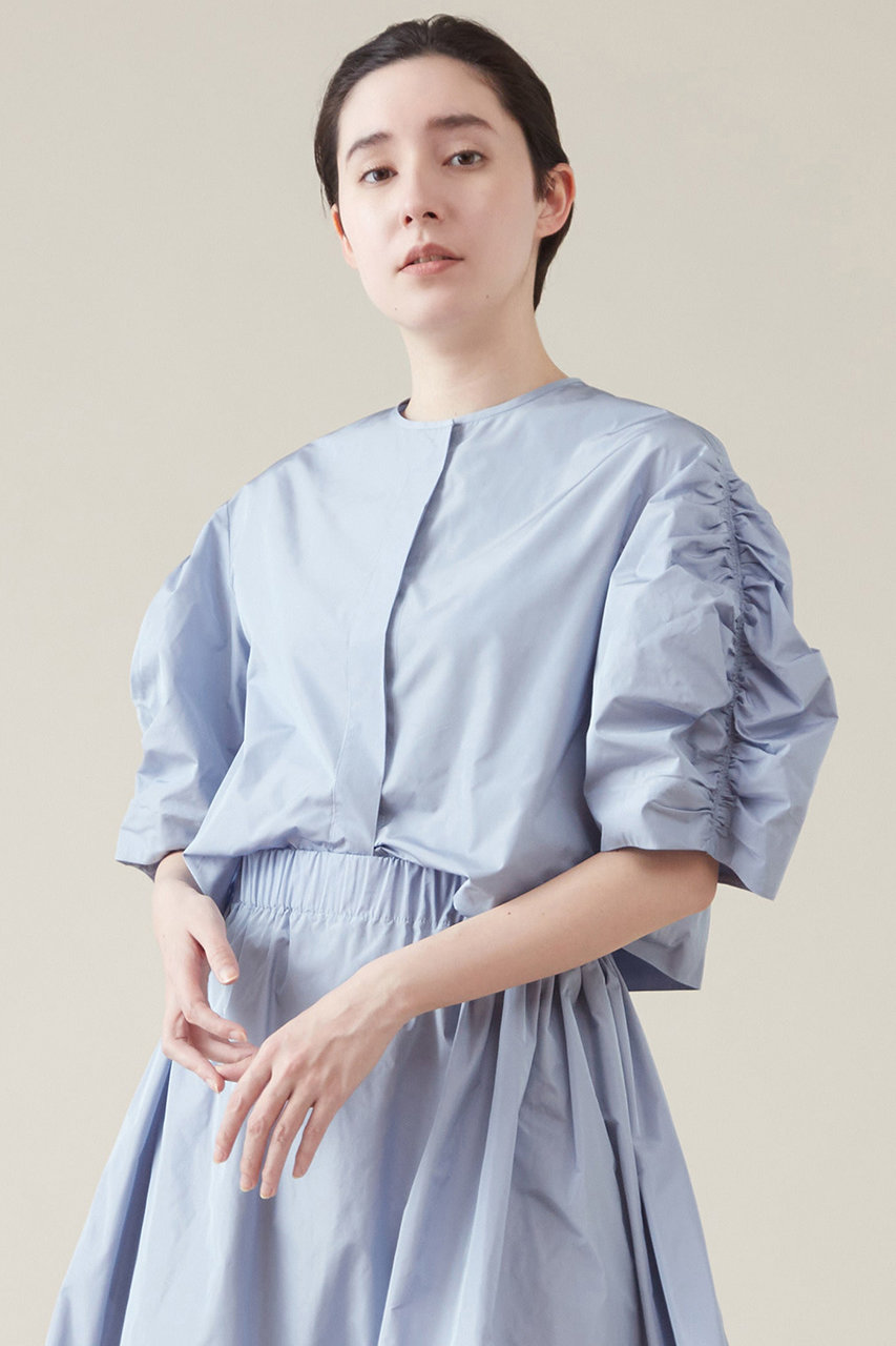 martinique 袖ギャザーブラウス(セットアップ可) (サックス, F) マルティニーク ELLE SHOP martinique 袖ギャザーブラウス(セットアップ可) (サックス, F) マルティニーク ELLE SHOP