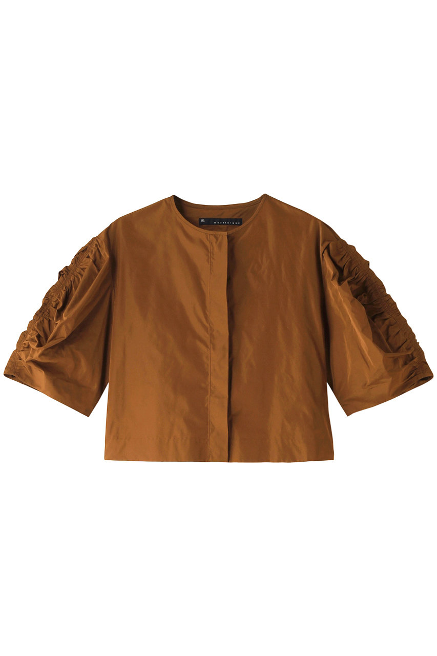 martinique 袖ギャザーブラウス(セットアップ可) (タバコ, F) マルティニーク ELLE SHOP martinique 袖ギャザーブラウス(セットアップ可) (タバコ, F) マルティニーク ELLE SHOP