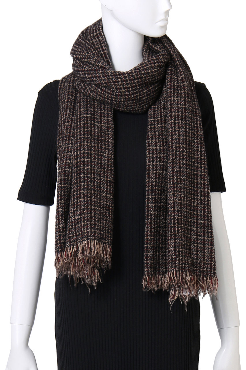 martiniqueマルティニークチェック柄カシミヤ大判ストール