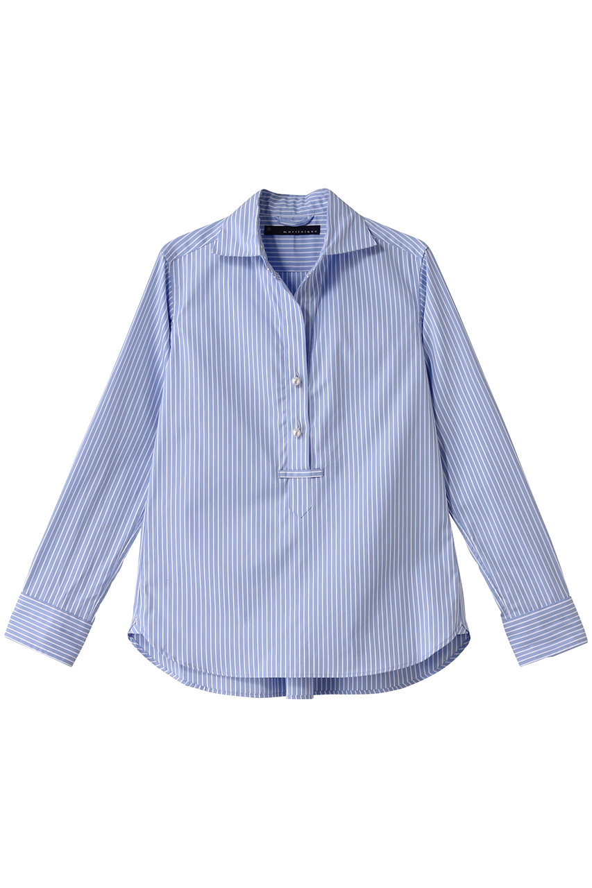 martinique 《定番》パールスキッパーブラウス (ストライプB, 2) マルティニーク ELLE SHOP martinique 《定番》パールスキッパーブラウス (ストライプB, 2) マルティニーク ELLE SHOP