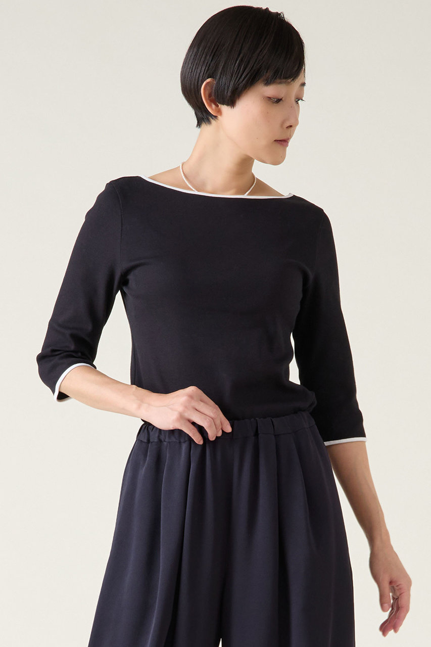 martinique バイカラーパイピングプルオーバー (ブラック, F) マルティニーク ELLE SHOP martinique バイカラーパイピングプルオーバー (ブラック, F) マルティニーク ELLE SHOP