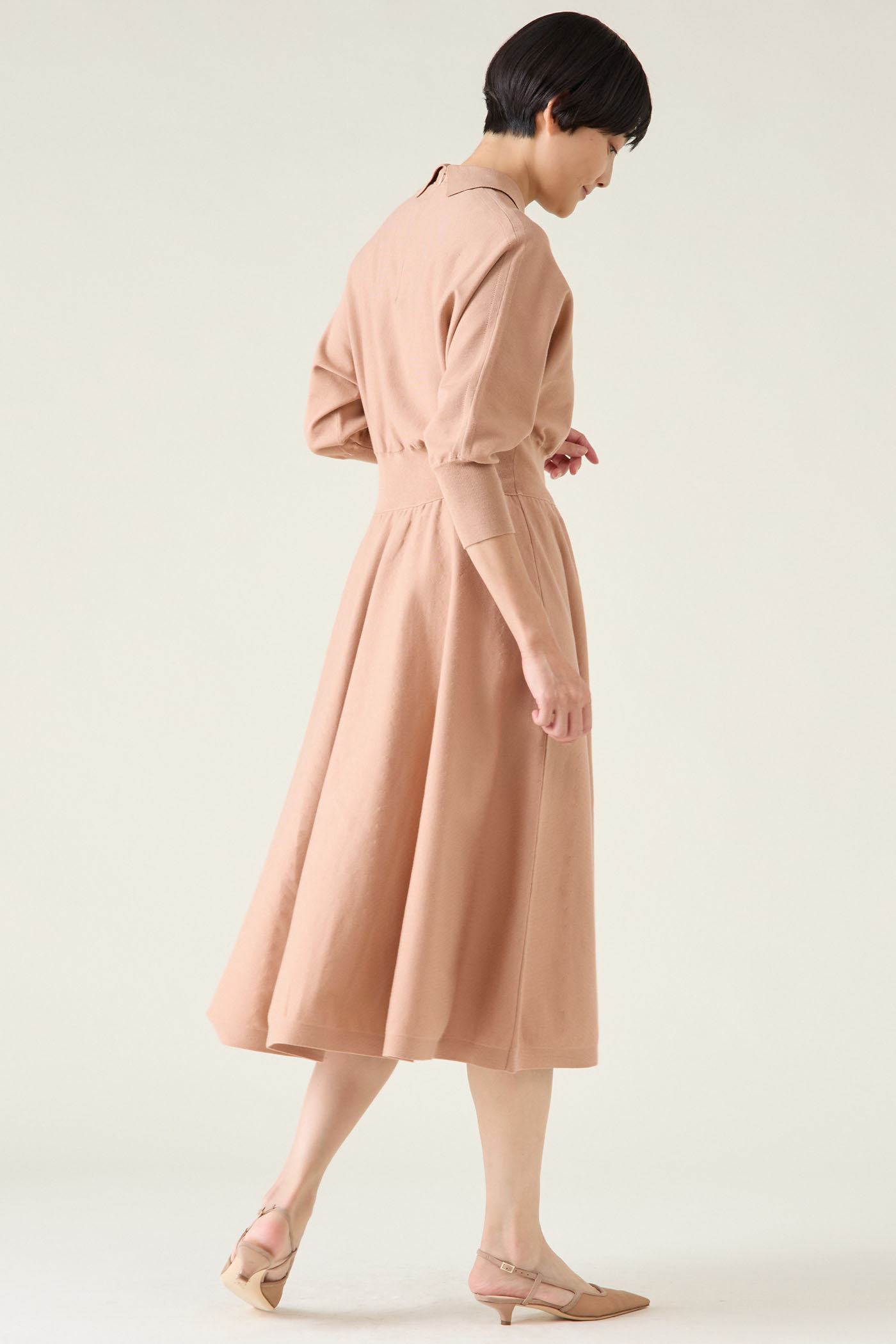 martinique(マルティニーク)｜衿ドルマンニットワンピース/ピンク の