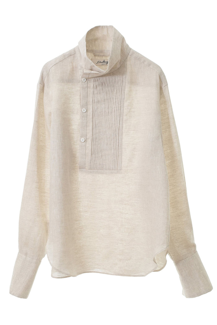 martinique 【l'heritage martinique】アルビニリネンプルオーバーシャツ (ナチュラル, F) マルティニーク ELLE SHOP martinique 【l'heritage martinique】アルビニリネンプルオーバーシャツ (ナチュラル, F) マルティニーク ELLE SHOP