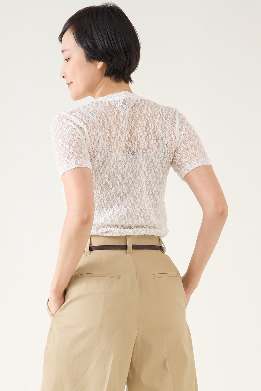 【美品】マルティニーク 袖レース 半袖ブラウス 白 martinique（マルティニーク）の「martinique/半袖レース