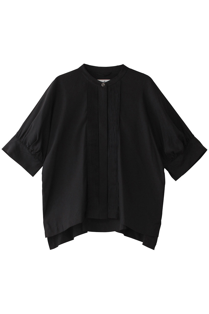 martinique 【l'heritage martinique】キュプラスパンバンドカラーシャツ (ブラック, F) マルティニーク ELLE SHOP martinique 【l'heritage martinique】キュプラスパンバンドカラーシャツ (ブラック, F) マルティニーク ELLE SHOP