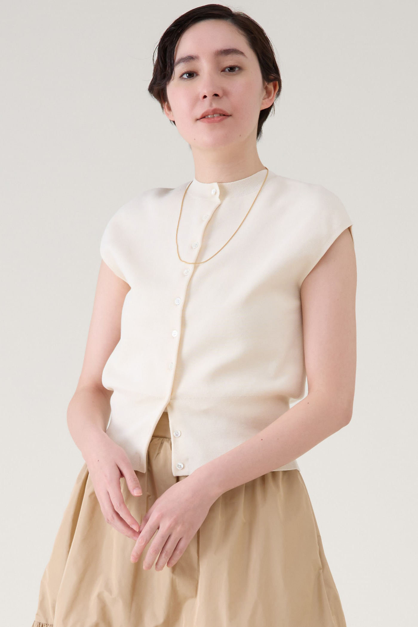 martinique コットンミラノリブノースリーブプルオーバー (ホワイト, F) マルティニーク ELLE SHOP martinique コットンミラノリブノースリーブプルオーバー (ホワイト, F) マルティニーク ELLE SHOP