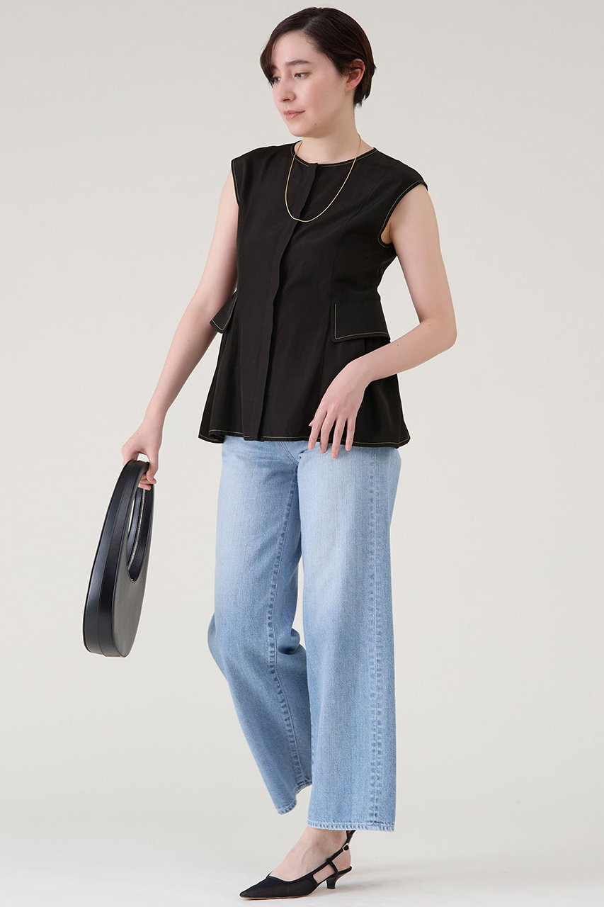 martinique(マルティニーク)｜シルキーファイユぺプラムブラウス  