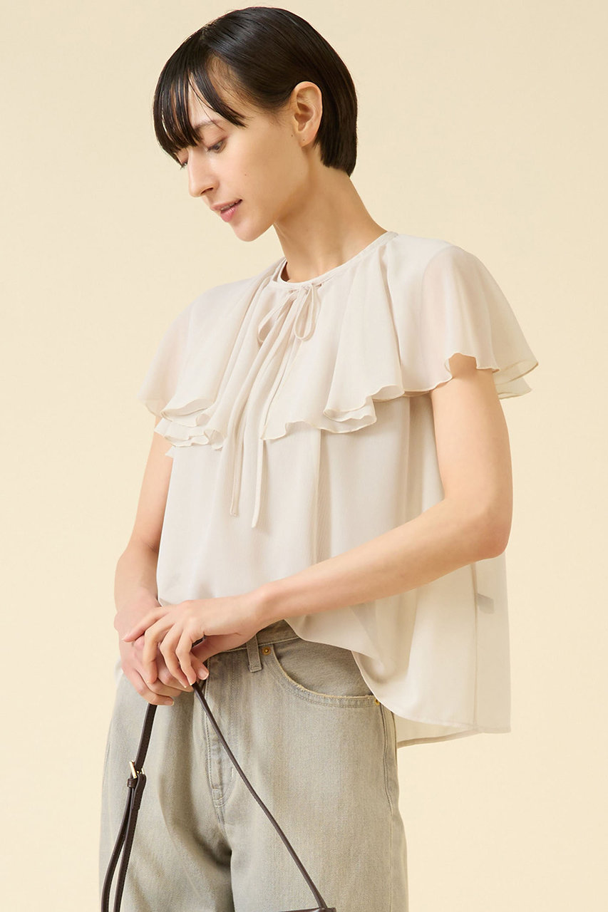 martinique シフォンジョーゼットブラウス (オフベージュ, F) マルティニーク ELLE SHOP martinique シフォンジョーゼットブラウス (オフベージュ, F) マルティニーク ELLE SHOP