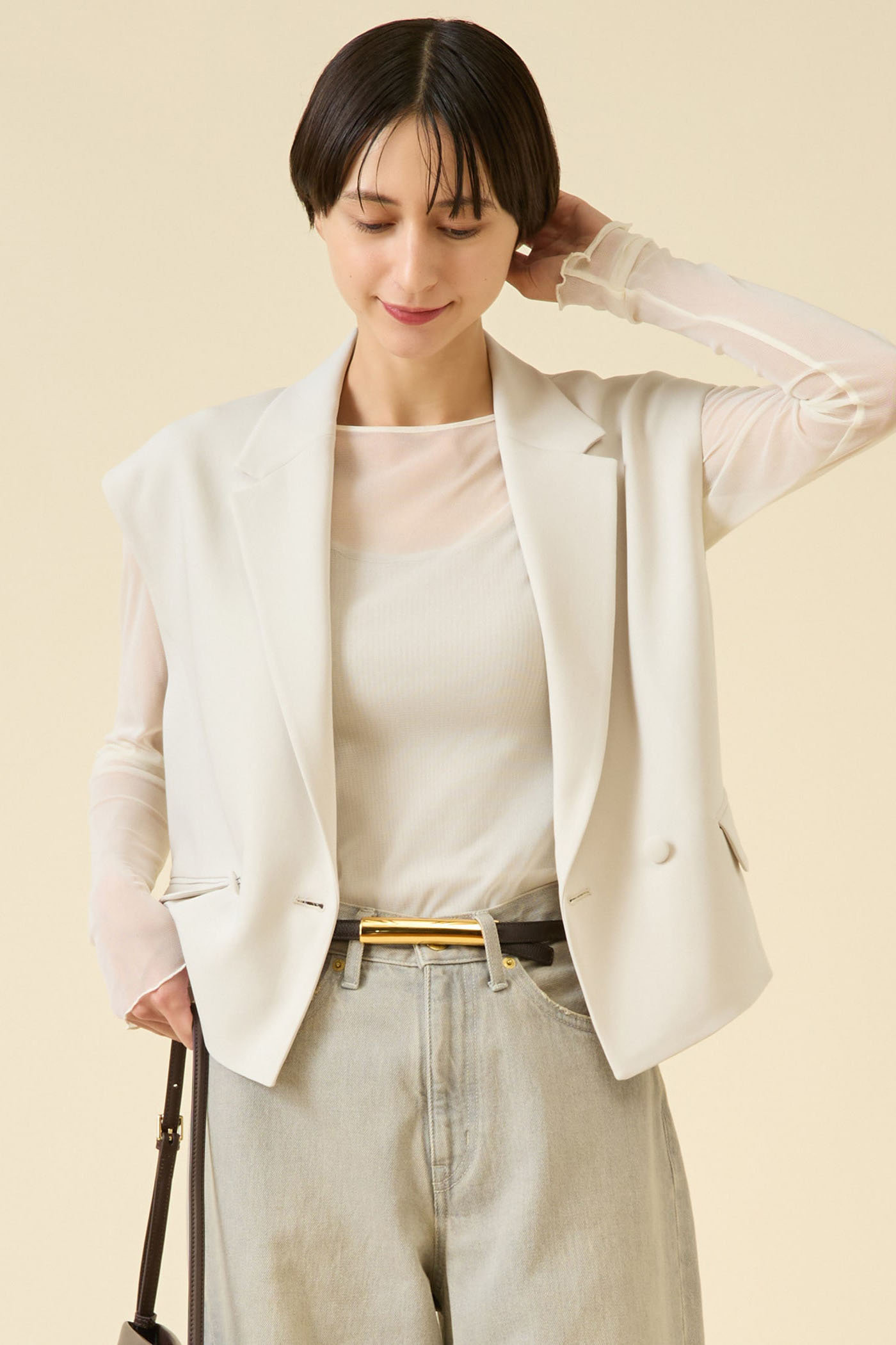 martinique ラペルドダブルジレ(セットアップ可) (オフ, F) マルティニーク ELLE SHOP martinique ラペルドダブルジレ(セットアップ可) (オフ, F) マルティニーク ELLE SHOP