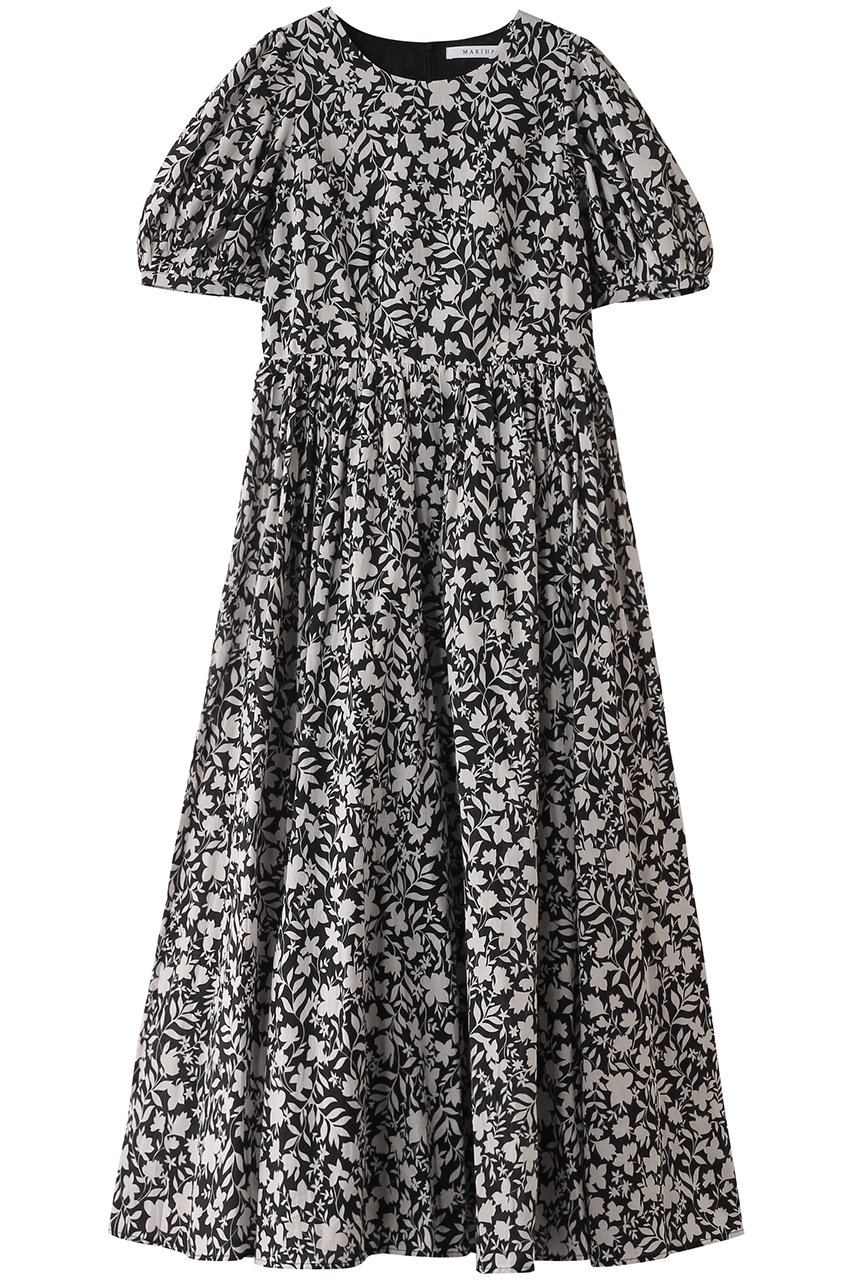 martinique 【MARIHA】夏のレディのドレス パフスリーブ (ブラックリーフ, 3) マルティニーク ELLE SHOP martinique 【MARIHA】夏のレディのドレス パフスリーブ (ブラックリーフ, 3) マルティニーク ELLE SHOP
