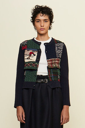 マルティニーク/martiniqueの【CURRENTAGE】Patchwork Hand ニット(110300/110301)