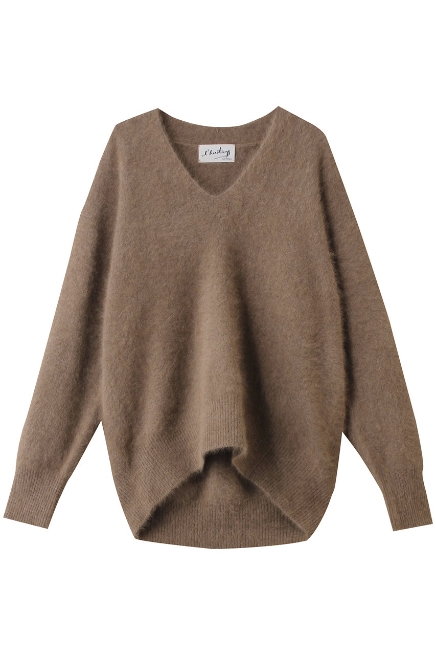 martinique 【l'heritage martinique】Vネックプルオーバー (キャメル, F) マルティニーク ELLE SHOP martinique 【l'heritage martinique】Vネックプルオーバー (キャメル, F) マルティニーク ELLE SHOP
