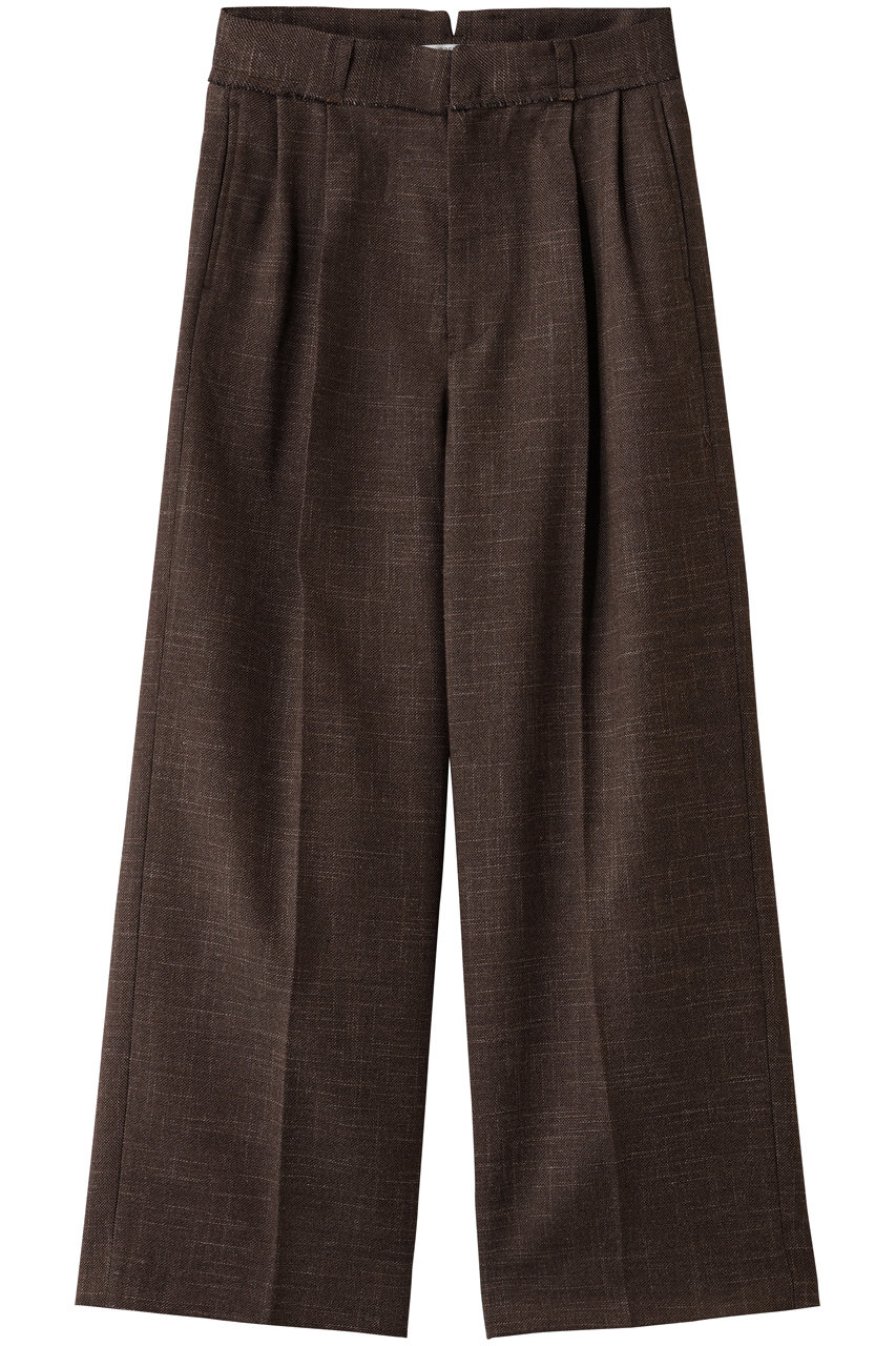 martinique 【CURRENTAGE】Original fabric ワイドパンツ (ブラウン, 1) マルティニーク ELLE SHOP