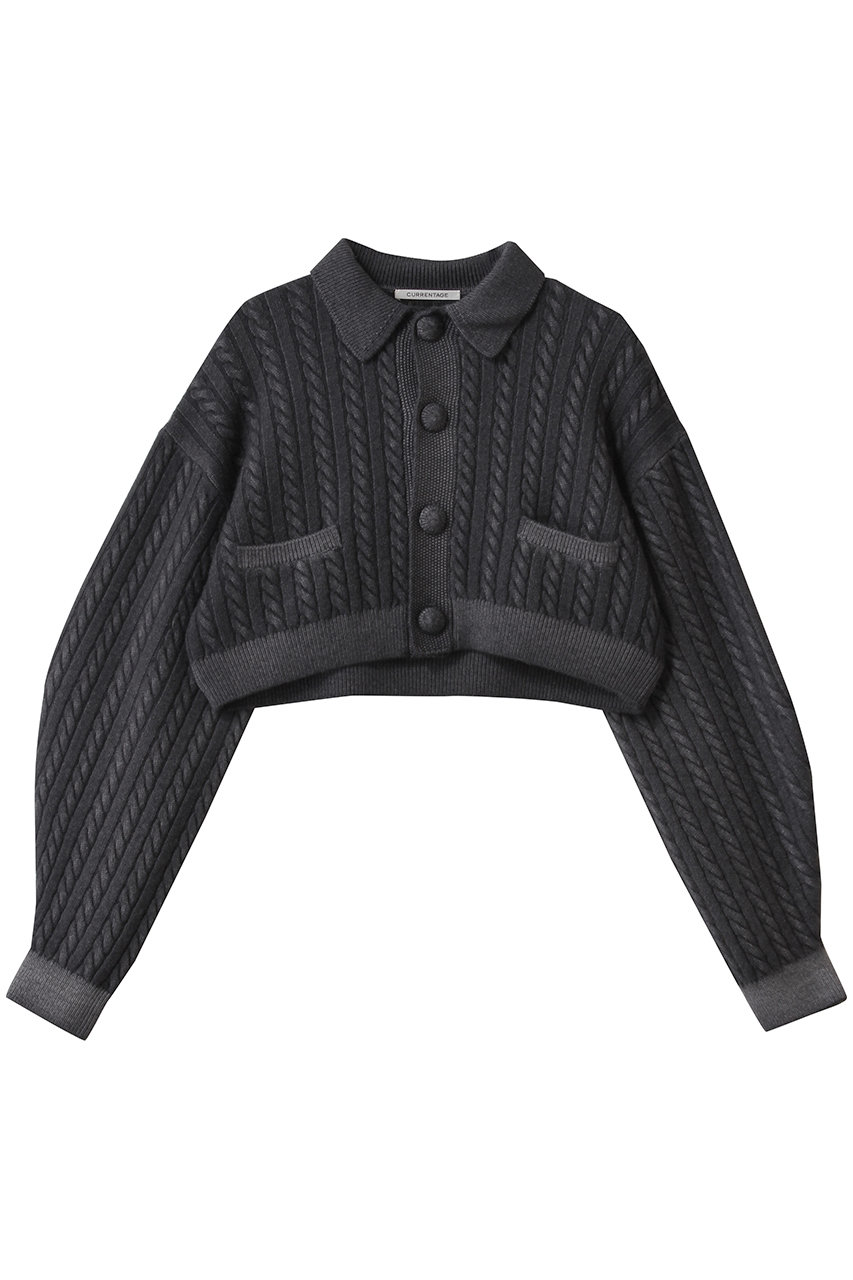 martinique 【CURRENTAGE】ケーブルショートカーディガン (グレー, F) マルティニーク ELLE SHOP martinique 【CURRENTAGE】ケーブルショートカーディガン (グレー, F) マルティニーク ELLE SHOP