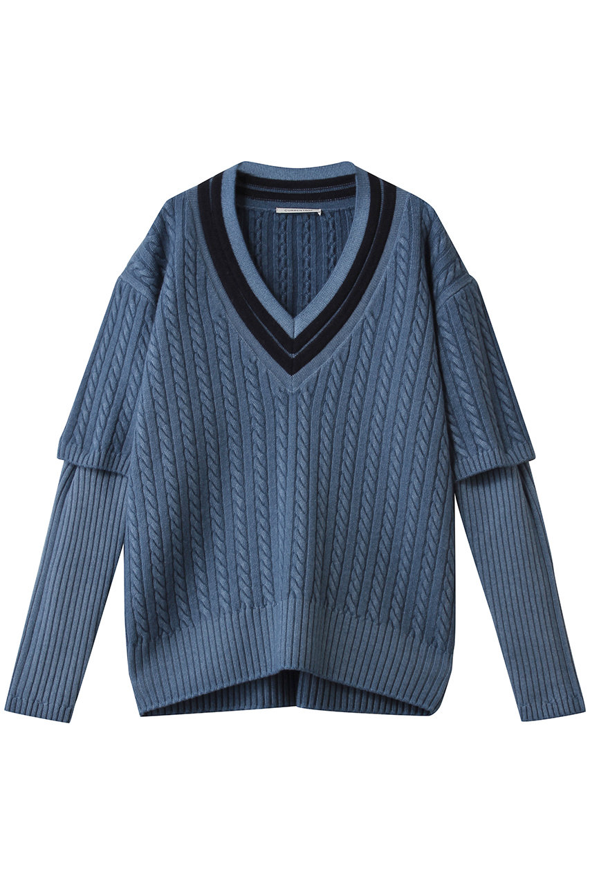 martinique 【CURRENTAGE】チルデンニットプルオーバー (ブルー, F) マルティニーク ELLE SHOP