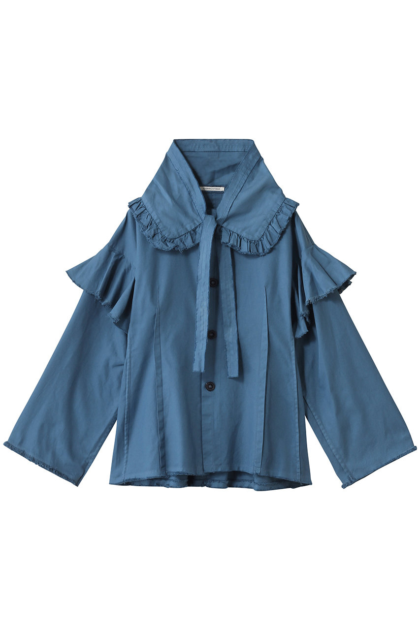 martinique 【CURRENTAGE】ラッフルオックスブラウス (ブルー, F) マルティニーク ELLE SHOP martinique 【CURRENTAGE】ラッフルオックスブラウス (ブルー, F) マルティニーク ELLE SHOP