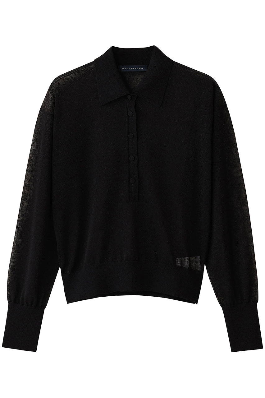 martinique 襟付きニットプルオーバー (ブラック, F) マルティニーク ELLE SHOP martinique 襟付きニットプルオーバー (ブラック, F) マルティニーク ELLE SHOP