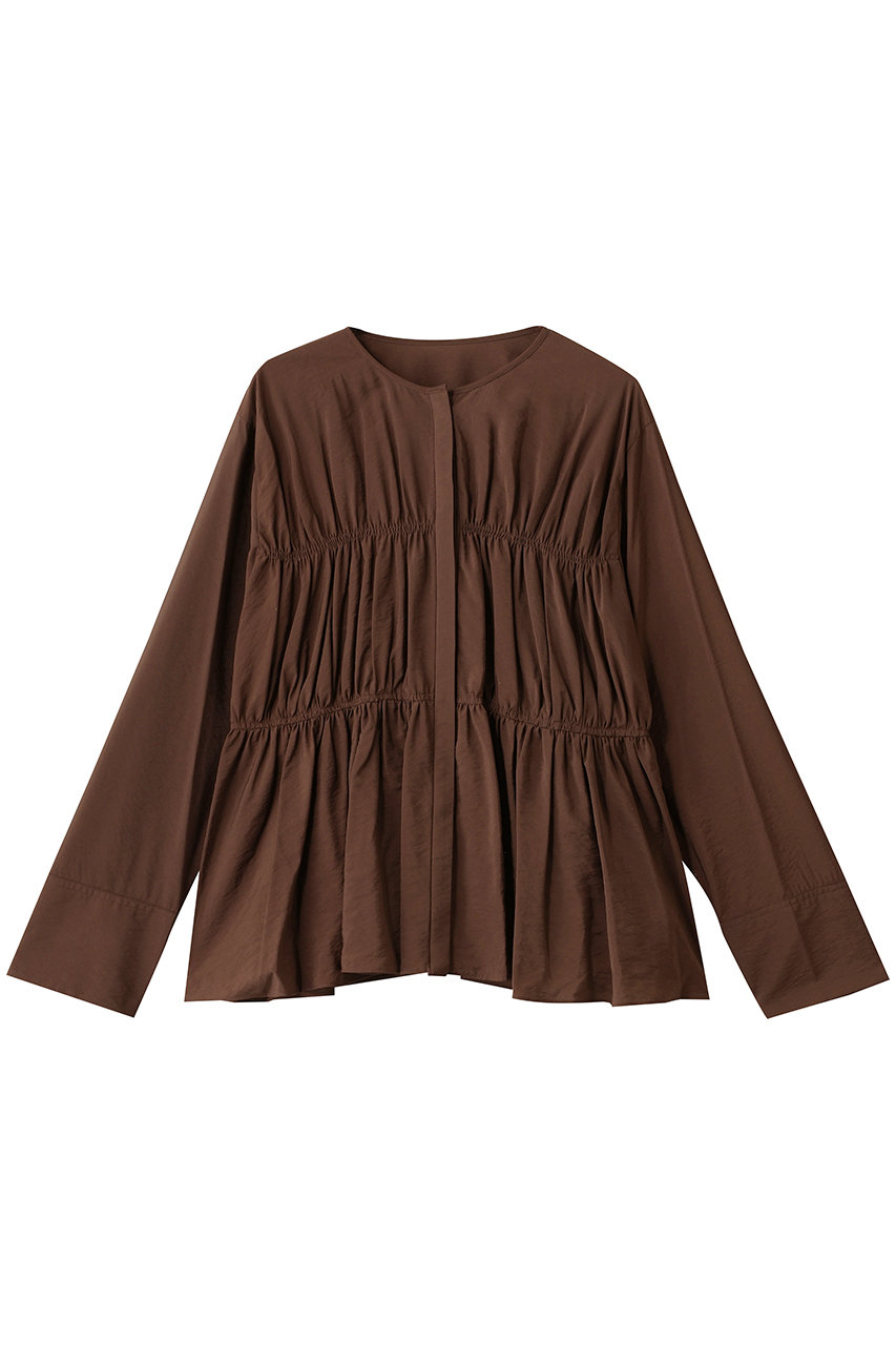 martinique モダールシルクティアードブラウス (ブラウン, F) マルティニーク ELLE SHOP martinique モダールシルクティアードブラウス (ブラウン, F) マルティニーク ELLE SHOP
