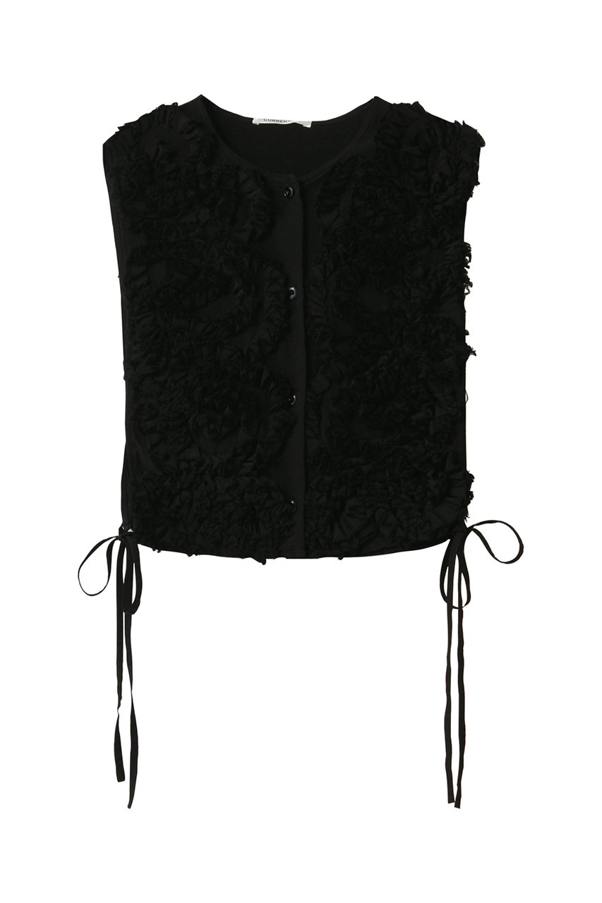 martinique 【CURRENTAGE】ラッフルベスト (ブラック, F) マルティニーク ELLE SHOP