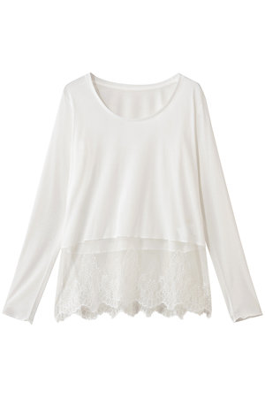 マルティニーク/martiniqueのレースコンビクルーネックカットソー(110100/110103)