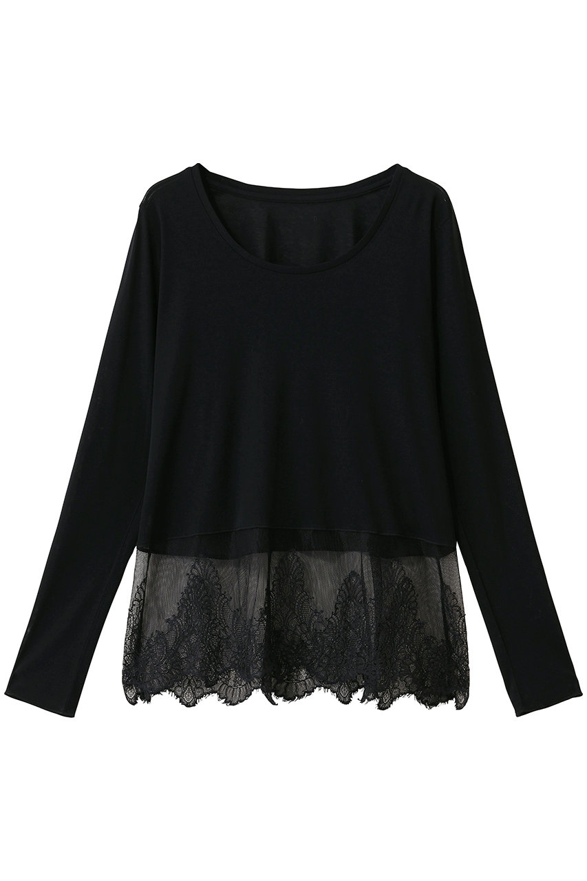 マルティニーク/martiniqueのレースコンビクルーネックカットソー(ブラック/A0353UTS505)