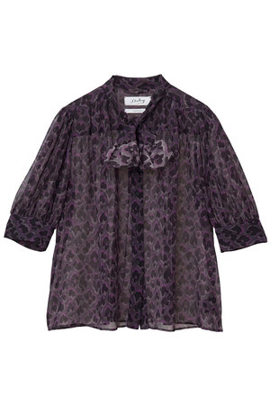 マルティニーク/martiniqueの【l’heritage martinique】レオパードジョーゼットプリントブラウス(セットアップ可)(110400/110402)