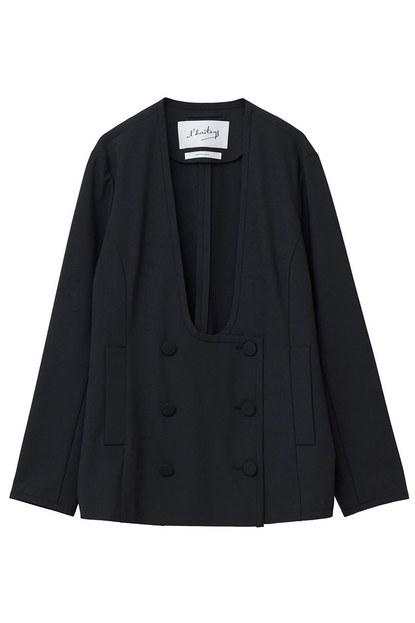 martinique 【l'heritage martinique】T/R2WAYストレッチダブルスプレテッドジャケット(セットアップ可) (ブラック, F) マルティニーク ELLE SHOP martinique 【l'heritage martinique】T/R2WAYストレッチダブルスプレテッドジャケット(セットアップ可) (ブラック, F) マルティニーク ELLE SHOP