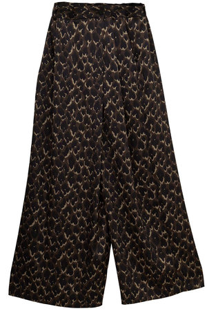 マルティニーク/martiniqueの【l’heritage martinique】レオパードサテンプリントストレートワイドパンツ(セットアップ可)(110600/110601)