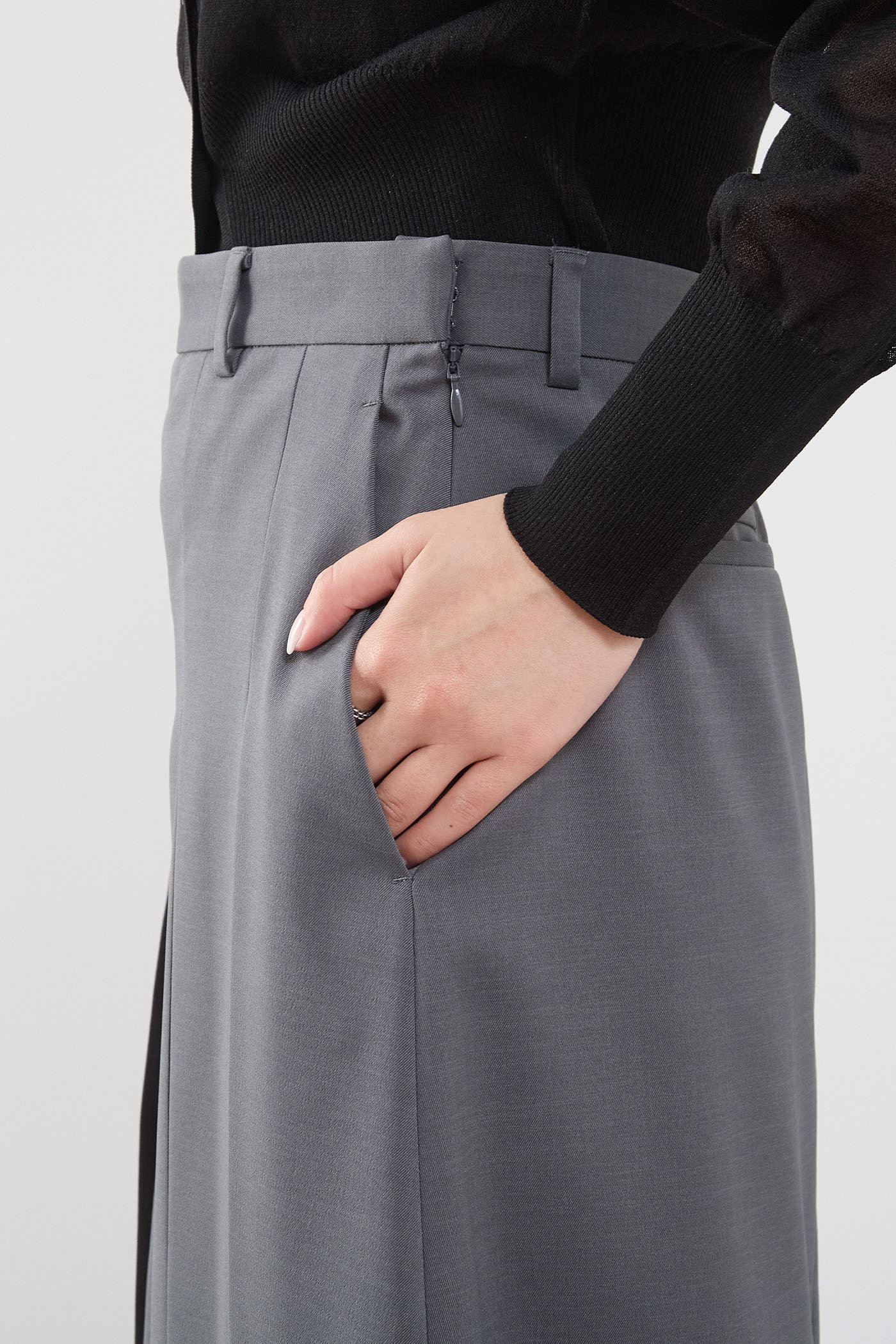 martinique(マルティニーク)｜ボックスプリーツスカート/グレー の通販