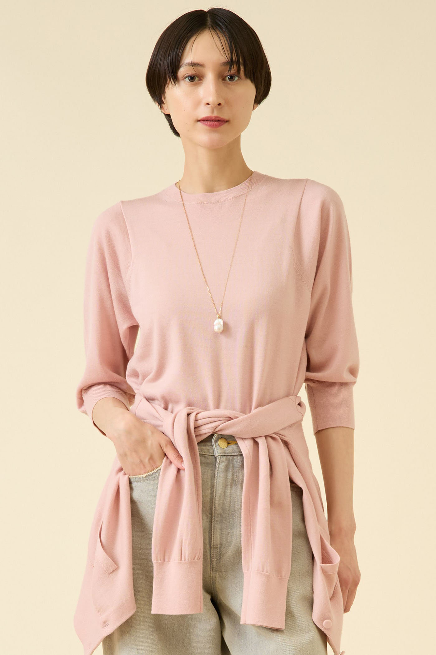 martinique 《定番》ESSENTIALプルオーバー(アンサンブル可) (ピンク, F) マルティニーク ELLE SHOP martinique 《定番》ESSENTIALプルオーバー(アンサンブル可) (ピンク, F) マルティニーク ELLE SHOP