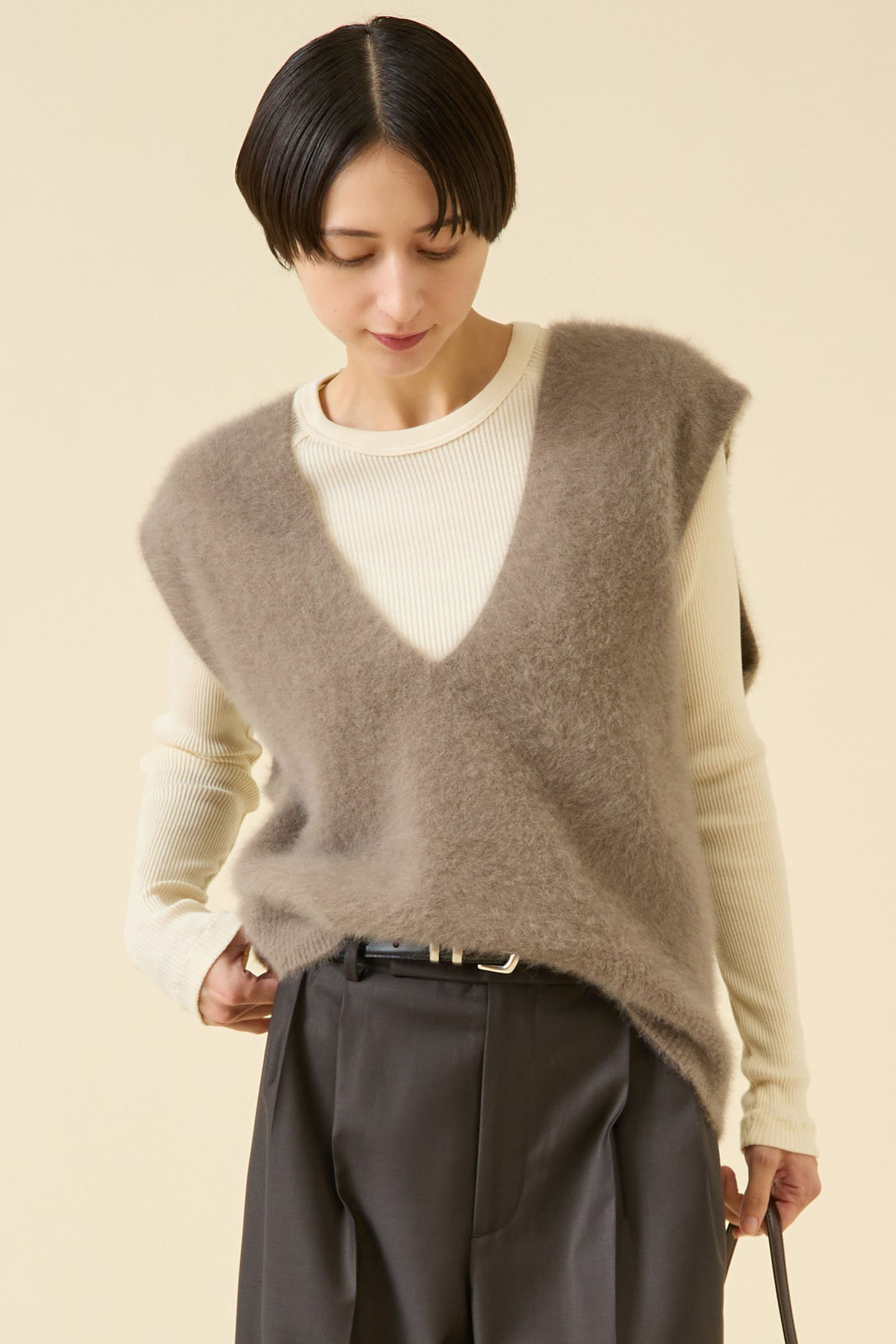 martinique FOXファーニットジレ (トープ, F) マルティニーク ELLE SHOP martinique FOXファーニットジレ (トープ, F) マルティニーク ELLE SHOP