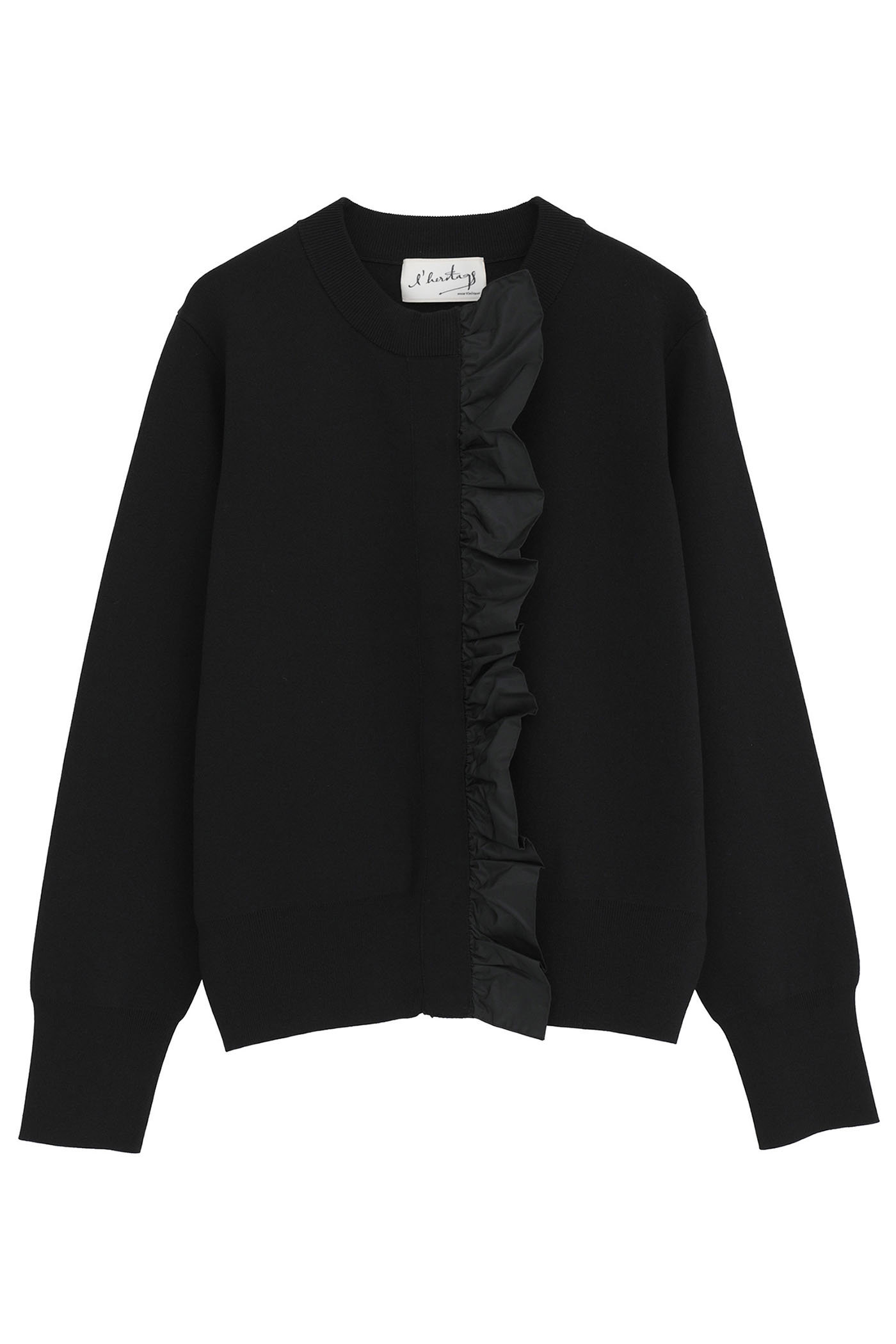 martinique 【l'heritage martinique】タフタフリルカーディガン (ブラック, F) マルティニーク ELLE SHOP martinique 【l'heritage martinique】タフタフリルカーディガン (ブラック, F) マルティニーク ELLE SHOP