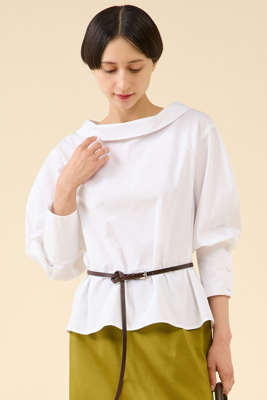 martinique ボートネックブラウス (ホワイト, F) マルティニーク ELLE SHOP martinique ボートネックブラウス (ホワイト, F) マルティニーク ELLE SHOP
