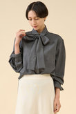 シアーウールボータイブラウス