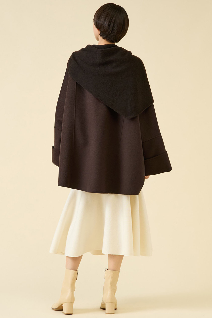 martinique(マルティニーク)｜ウールリバーノーカラーコート/ブラウン