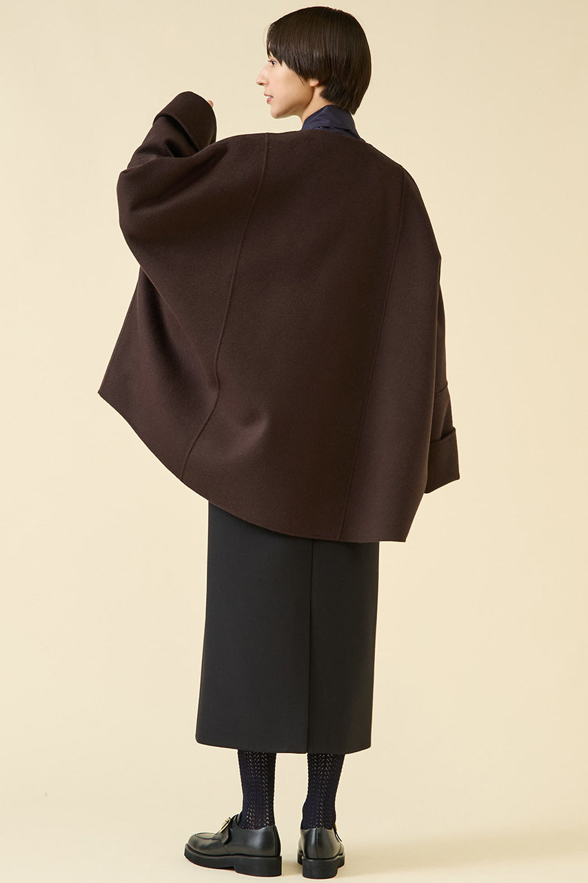 martinique(マルティニーク)｜ウールリバーノーカラーコート/ブラウン