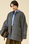 ウールリバーノーカラーコート マルティニーク/martinique グレー
