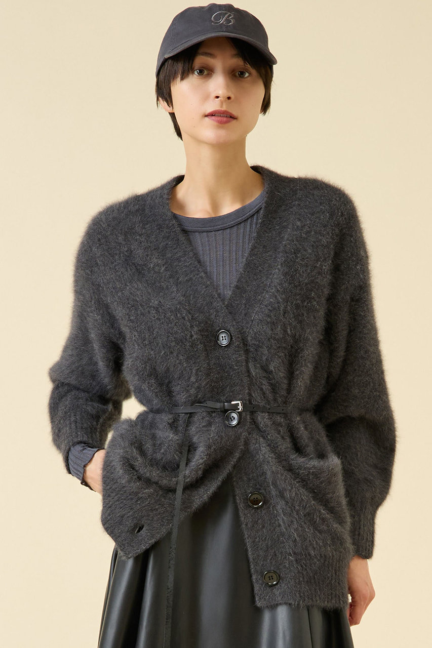 martinique 《定番》FOXファーカーディガン (チャコール, F) マルティニーク ELLE SHOP martinique 《定番》FOXファーカーディガン (チャコール, F) マルティニーク ELLE SHOP