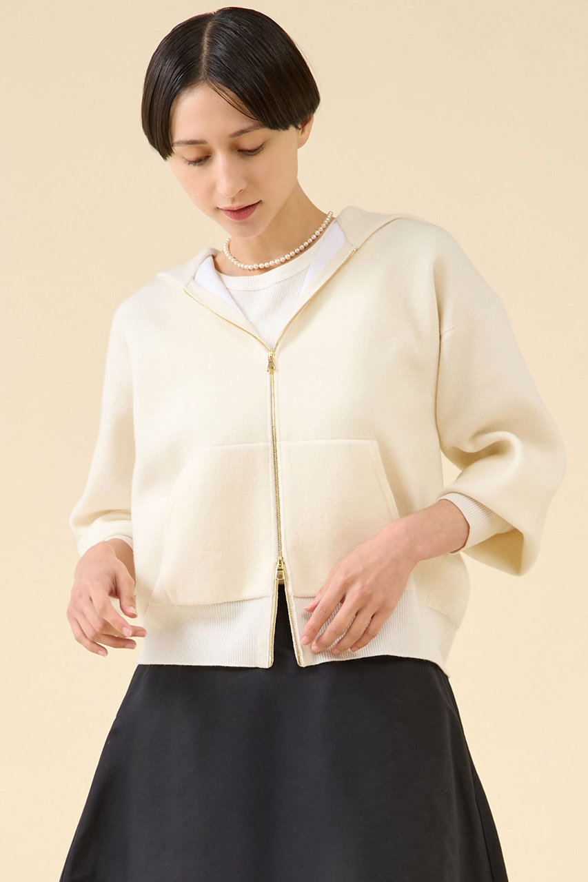 martinique ダブルフェイスニットパーカー (ホワイト, F) マルティニーク ELLE SHOP martinique ダブルフェイスニットパーカー (ホワイト, F) マルティニーク ELLE SHOP
