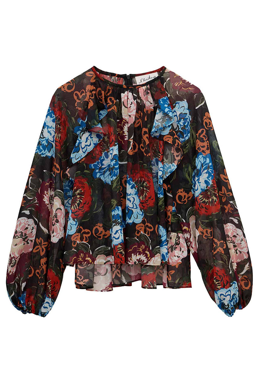 martinique 【l'heritage martinique】ガーデンフラワープリントブラウス(セットアップ可) (ブラック, F) マルティニーク ELLE SHOP martinique 【l'heritage martinique】ガーデンフラワープリントブラウス(セットアップ可) (ブラック, F) マルティニーク ELLE SHOP