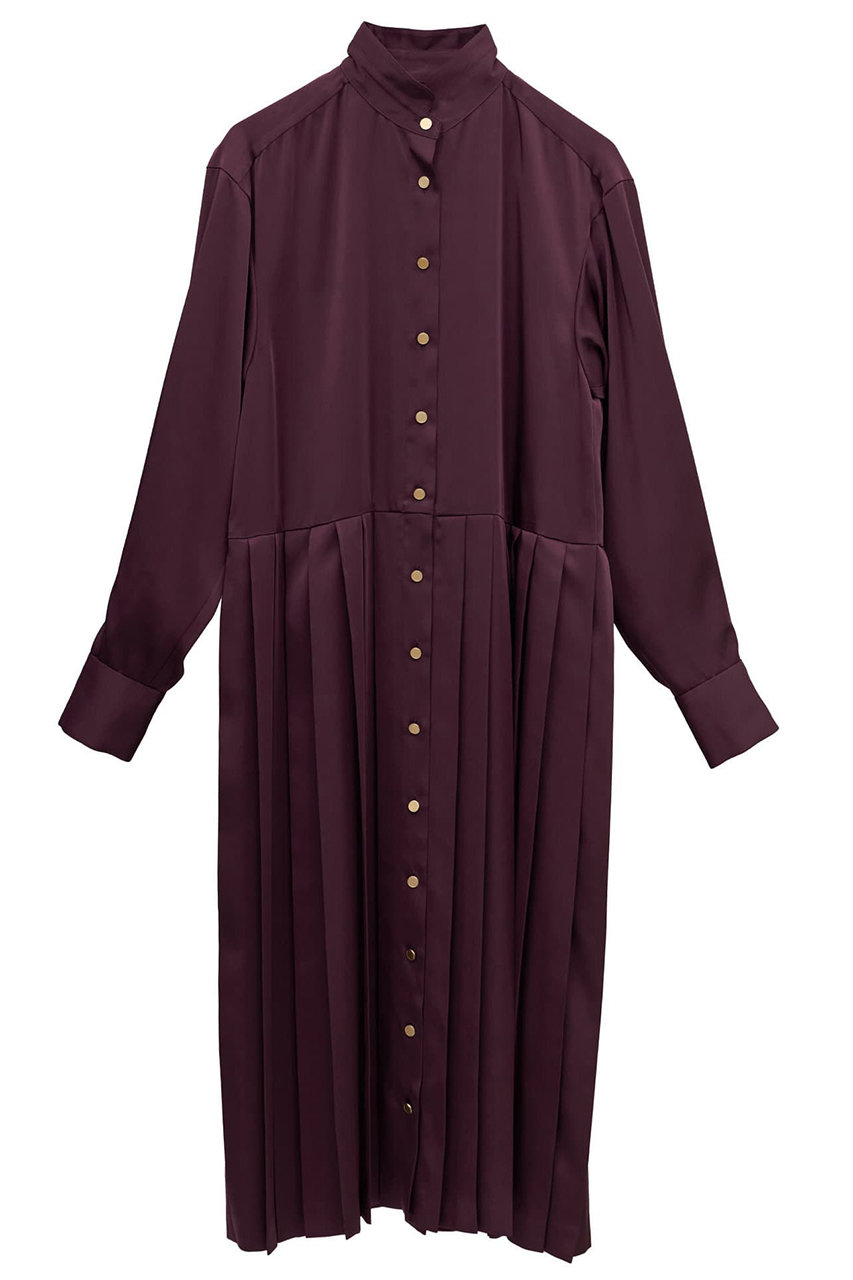 martinique 【l'heritage martinique】シルキーサテンロングシャツ (バーガンディ, F) マルティニーク ELLE SHOP martinique 【l'heritage martinique】シルキーサテンロングシャツ (バーガンディ, F) マルティニーク ELLE SHOP