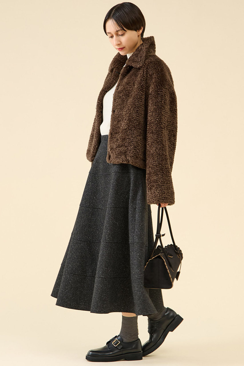 【美品】martinique マルティニークのブルゾン martinique(マルティニーク)｜フェイクファーブルゾン/ブラウン の通販