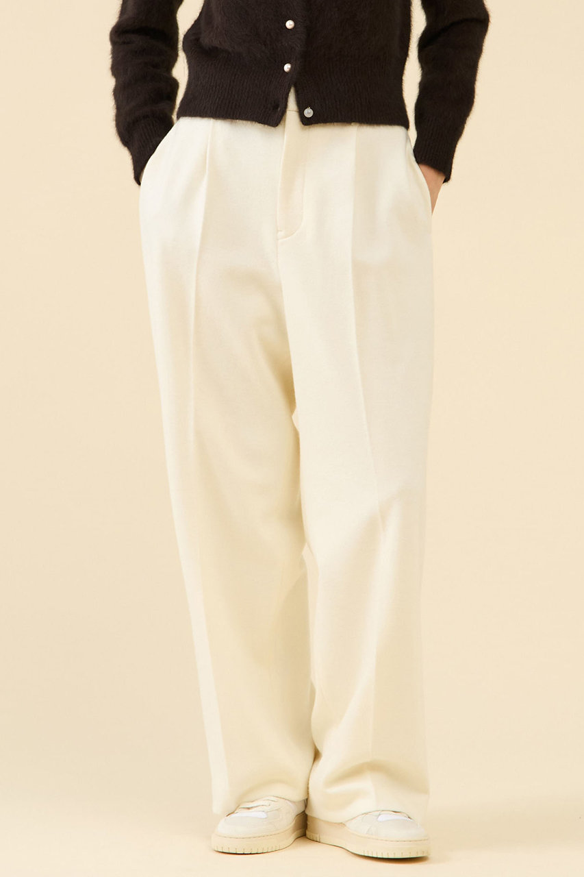 martinique ウールジャージーワイドパンツ(セットアップ可) (オフ, 1) マルティニーク ELLE SHOP