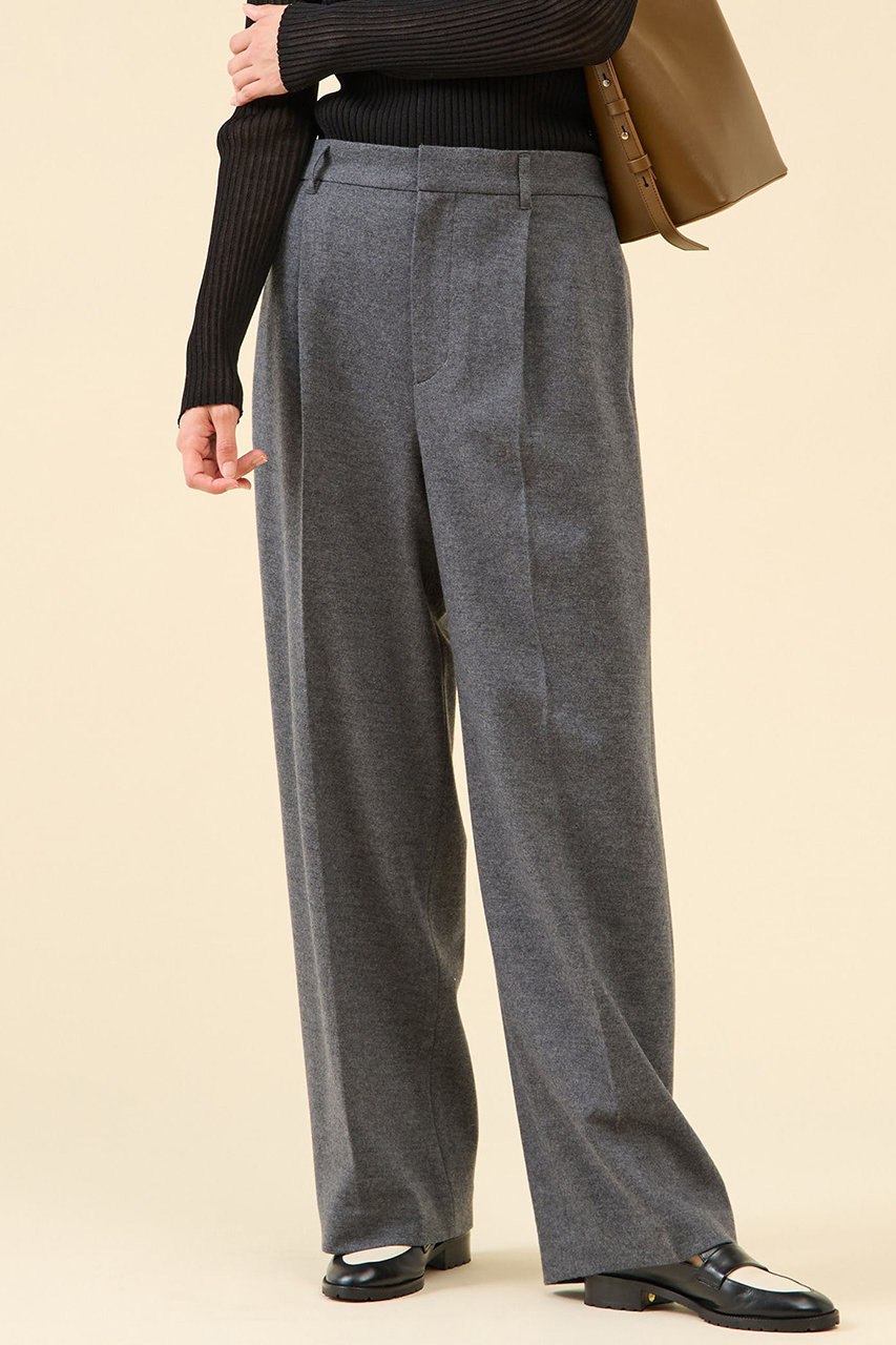 martinique ウールジャージーワイドパンツ(セットアップ可) (グレー, 1) マルティニーク ELLE SHOP