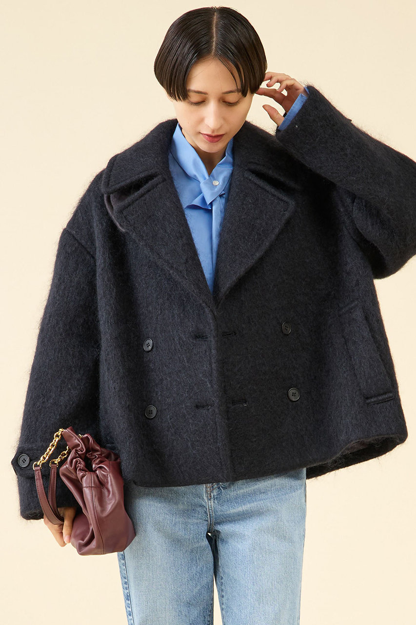 martinique シャギーピーコート (ネイビー, F) マルティニーク ELLE SHOP martinique シャギーピーコート (ネイビー, F) マルティニーク ELLE SHOP
